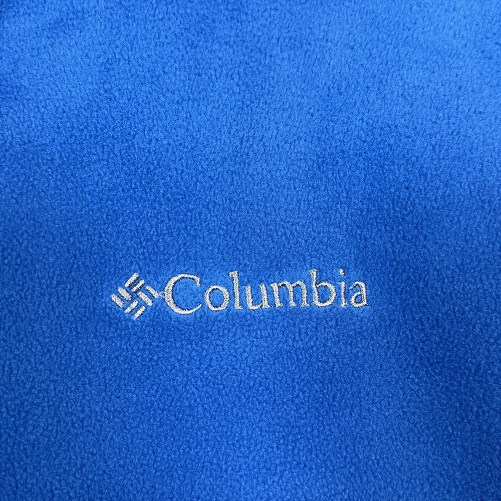 Columbia Mens Fleece Pullover Sweater Size 1X Royal Blue 1/4 Zip Sun Protection - Picture 9 of 10